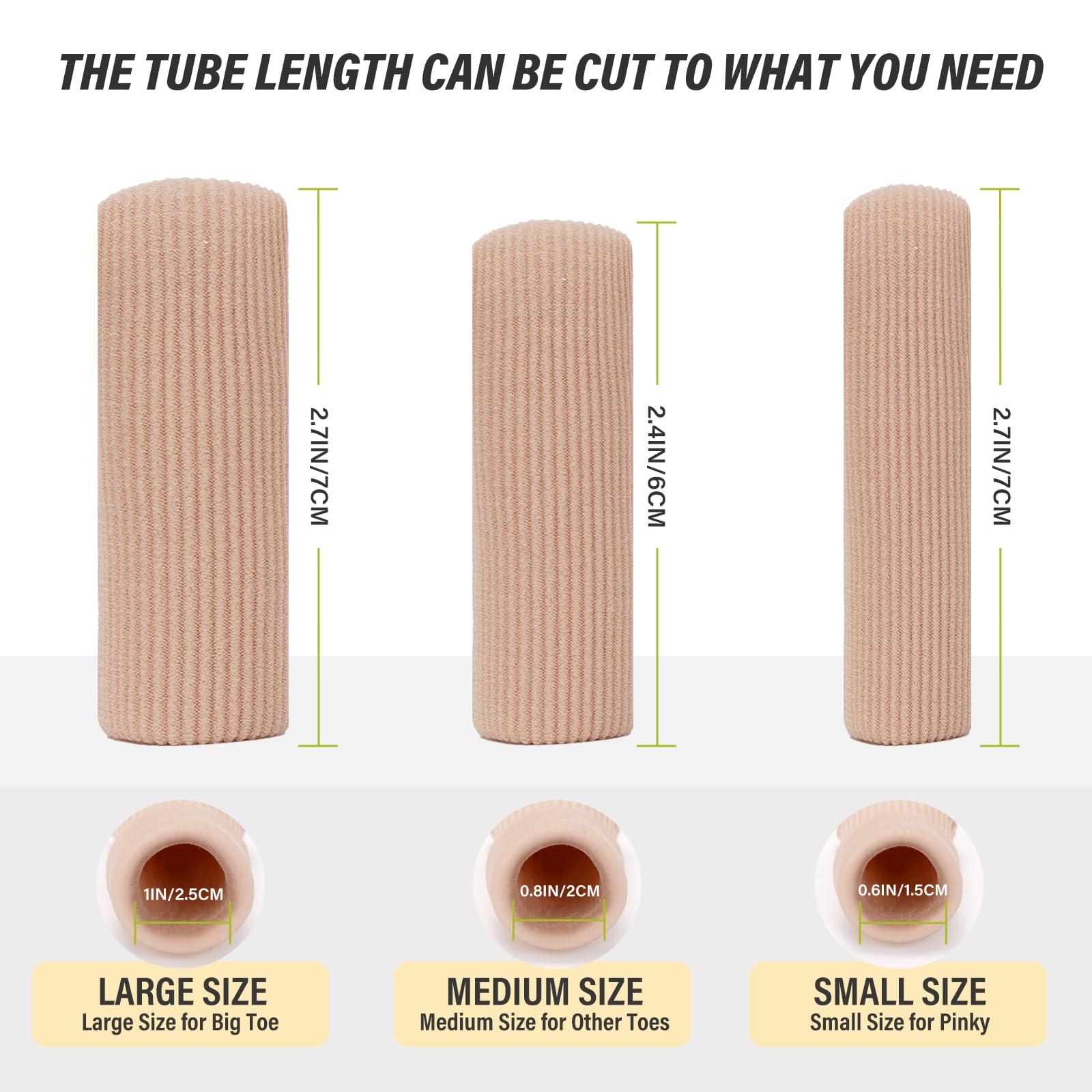 ERGOfoot ERGOfoot 6 Pack Toe Caps Close Finger Toe Sleeve Tubes Toe Protectors Gel Rubbing Tube to Prevent Bunions, Hammertoes, Callus, Corn, Blisters(Diameter 1.5cm)