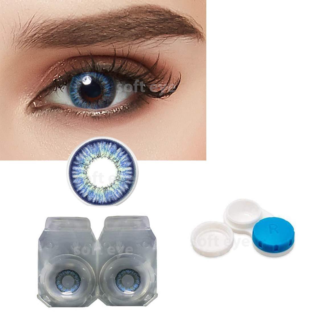 Diamond Eye Diamond Eye Monthly Contact Lens with Case and Solution (Dark Blue)