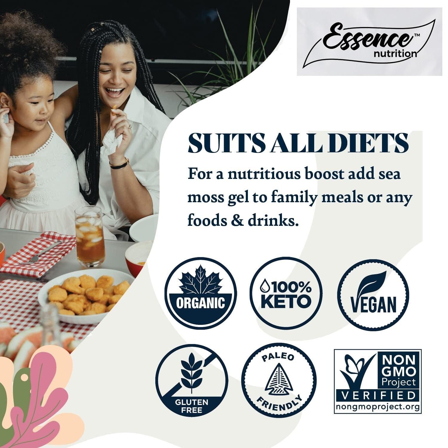 Essence Nutrition Essence Nutrition Lab Tested Organic SEA MOSS Powder - (60 gm) - Imported Sea Moss Powder - Potent Irish Sea Moss Extract Supplement Powder For Eating, Skin, Hair - Raw Honduran