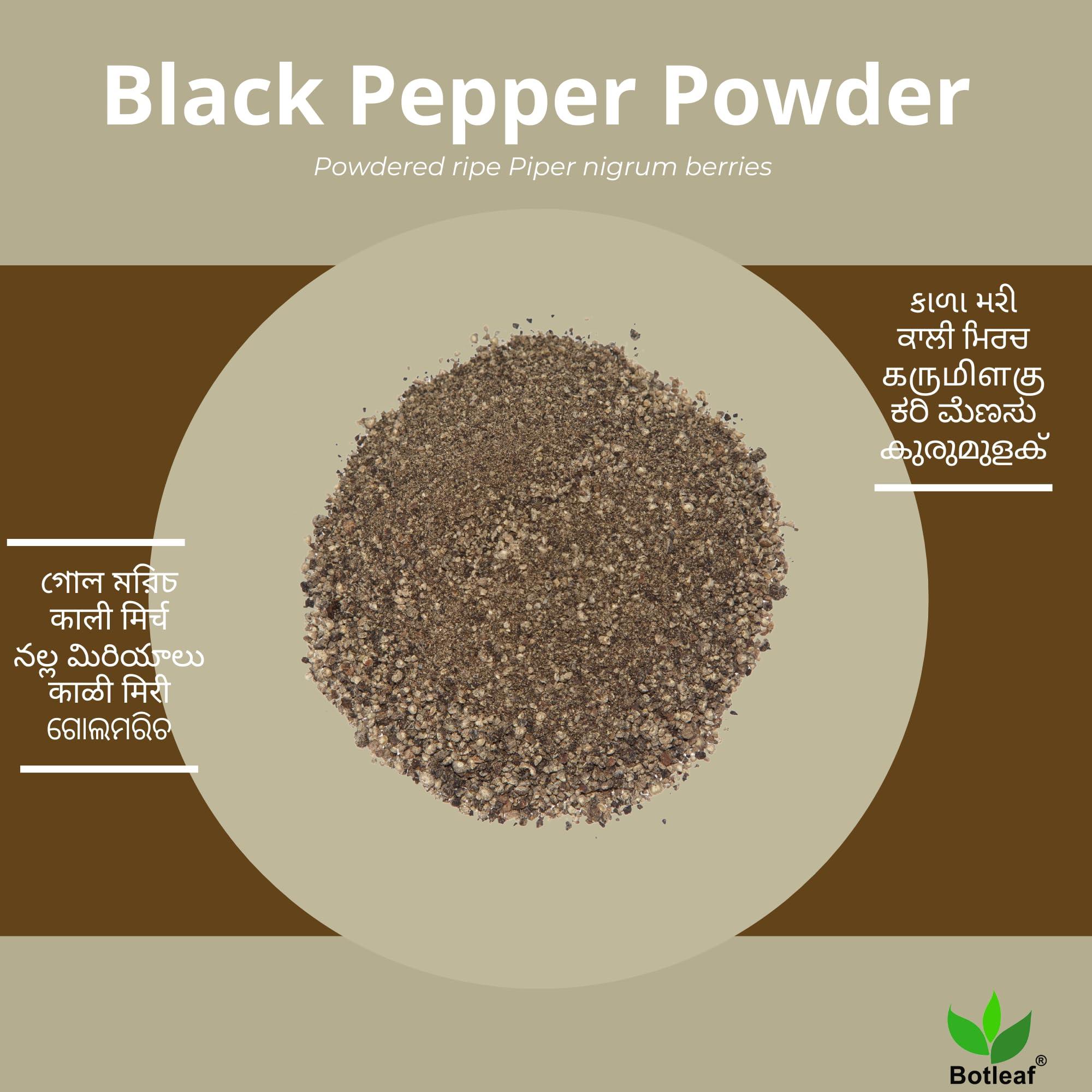 BOTLEAF BOTLEAF Black Pepper Powder 200 GM Fine Ground Pure Spicy and Hot Freshly packaged powder derived from matured berries of Malabar Peppercorns from our own farm Thellissery Kali Mirch Golki Gota Golmorich Kalimiri Miriyalu 200 gm