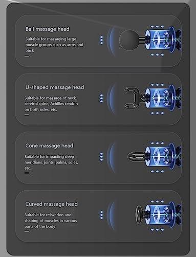 CASSOWARY CASSOWARY Newest Chiropractic Rechargeable Small Facial Gun Deep Tissue Massage Gun with 6 speed setting Portable Electric Handheld Body Massager for Back Neck Pain Relief (Black)