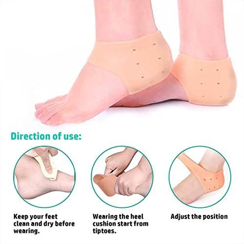 Shoppingekart Heel Pain Relief Products For Women Anti Crack Silicon Gel Heel And Foot Protector Moisturizing Socks for Foot Care,leg pain relief products And Heel Pad for Men & Women(Length Half|Free Size|10 Pair)