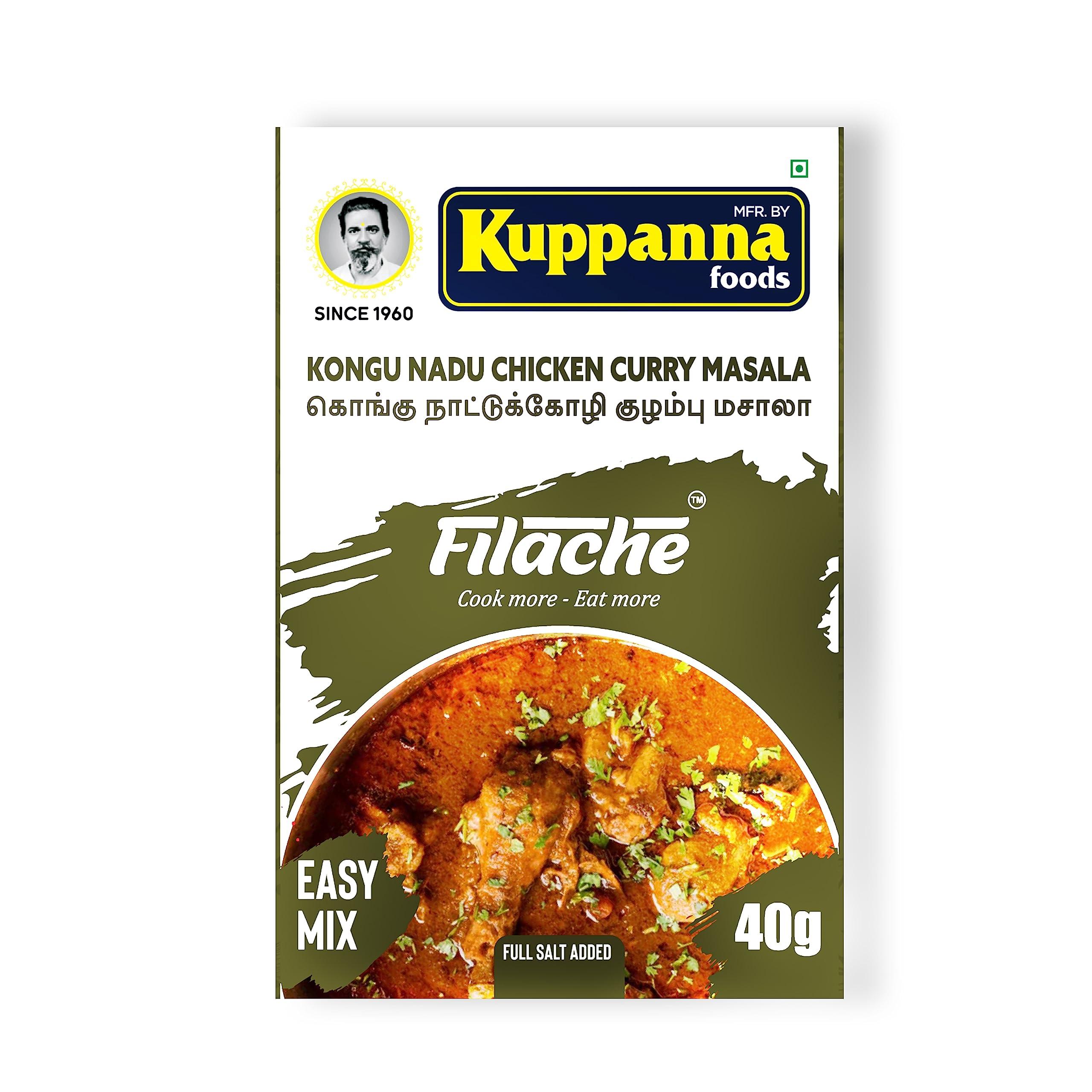 Filache Kuppanna foods Filache Kongu Nadu Chicken Curry Masala 40gm/ Curry Masala 40g(pack of 3)