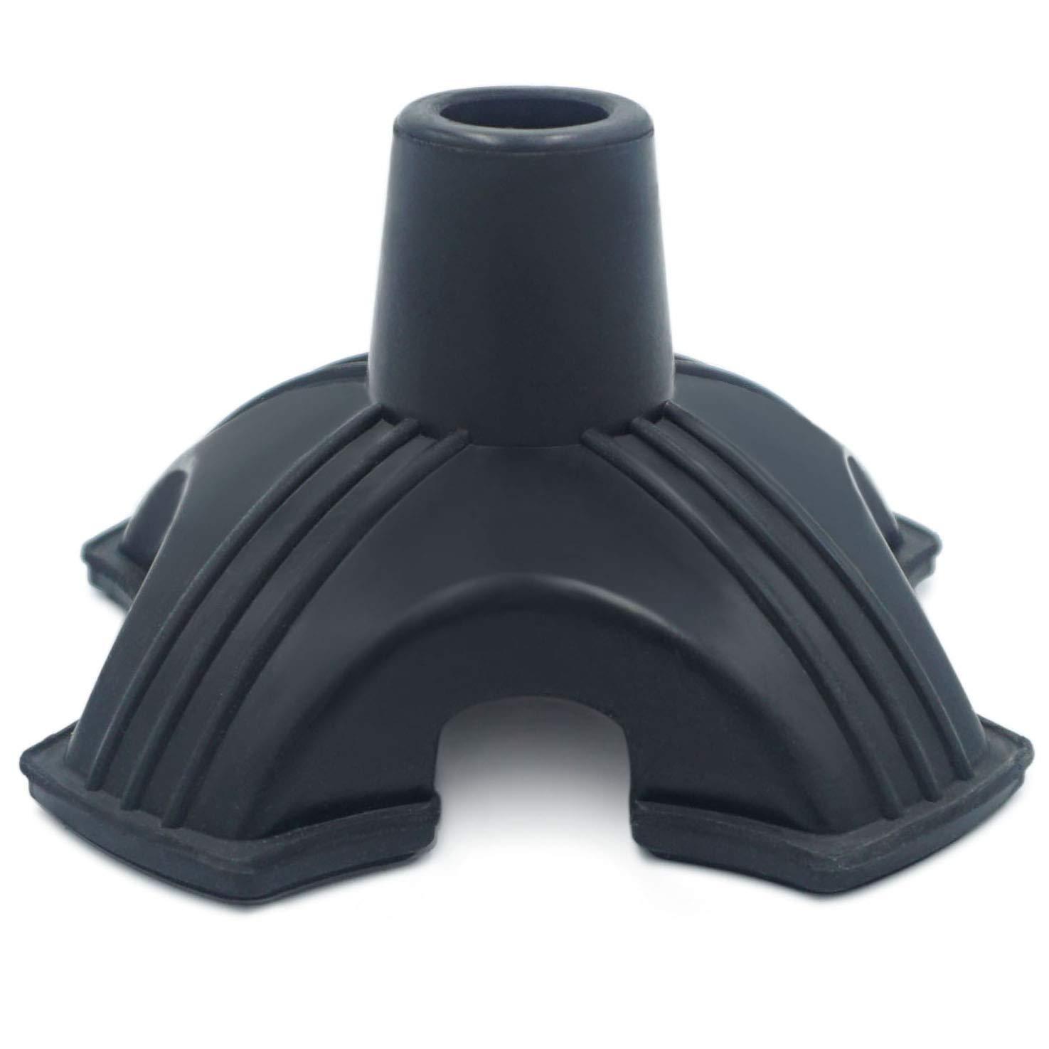 YAMTHR YAMTHR Cane Tip with Quad Support Rubber Foot for Walking Canes 3/4 Inch Shaft, Self-Standing, Anti-Slip Stable Four Point Cane Tip Universal 4 Leg Attachment for Walking Stick (Quad Cane Tip)