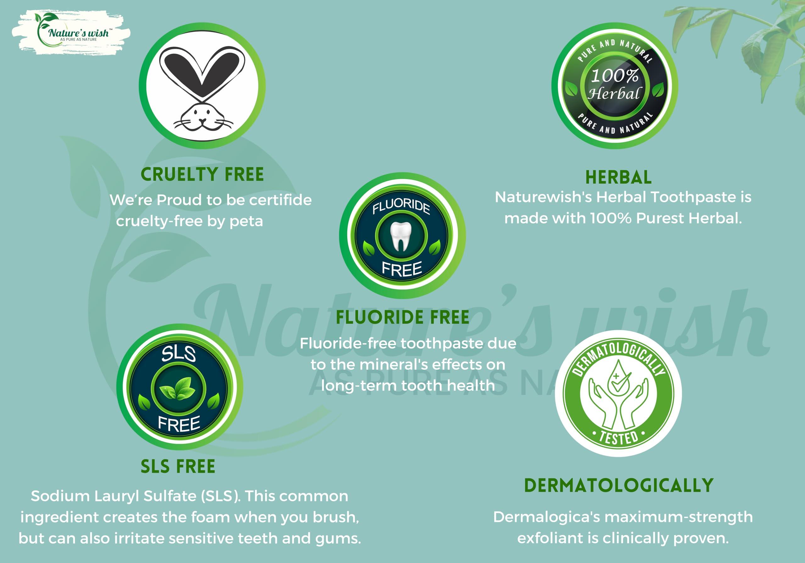 Nature\'s wish Nature\'s wish Herbal Toothpaste (Fluoride, SLS, SLES & Paraben Free)