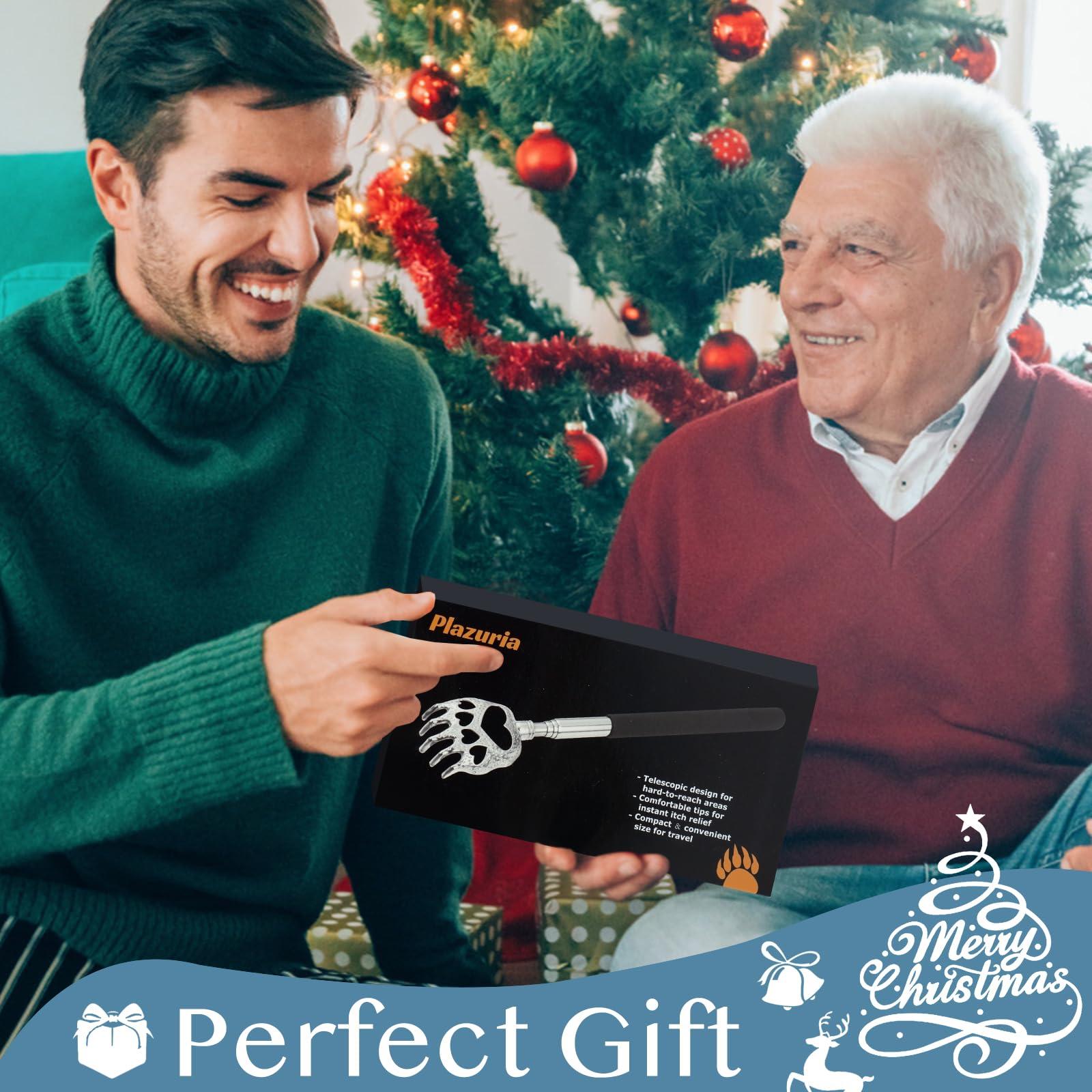 Plazuria (4-Pack) Plazuria Portable Extendable Telescopic Bear Claws Metal Back Scratchers/Hand Massager/Backslap with Rubber Handles