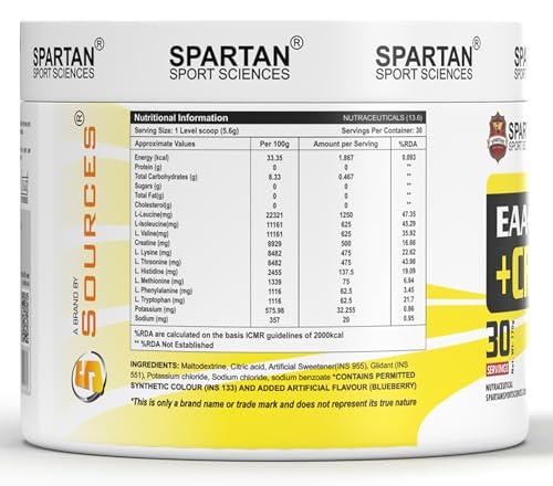 Spartan Sport Sciences Spartan Sport Sciences EAA+BCAA+Creatine Powder | Zero Sugar Added, 30 Servings | Blueberry Flavour - 170g