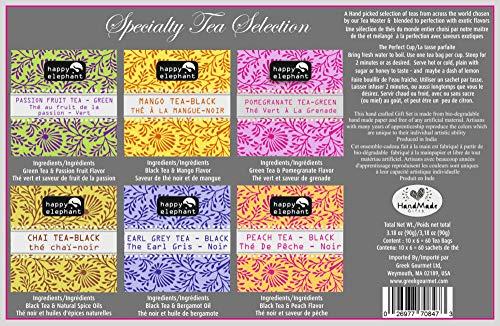 Happy Elephant Happy Elephant 6 Assorted flavours Gift Box for Different Occasions & Moods of the Day - 60 Tea Bags (90 gm)