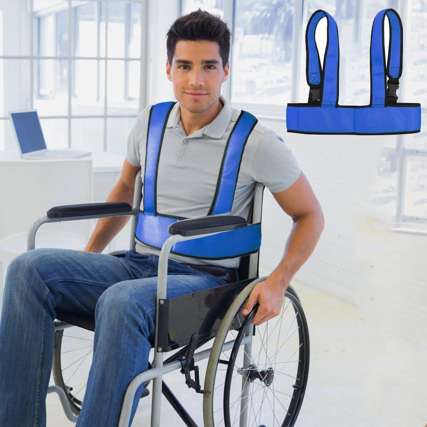 Dhadh Dhadh Wheelchair Seat Belt Torso Support Vest for Patient, Elderly & Disabled, Adjustable Full Body Harness Prevent Tilting or Falling & Keep User Upright, Chest Waist Band with Easy Release Buckles