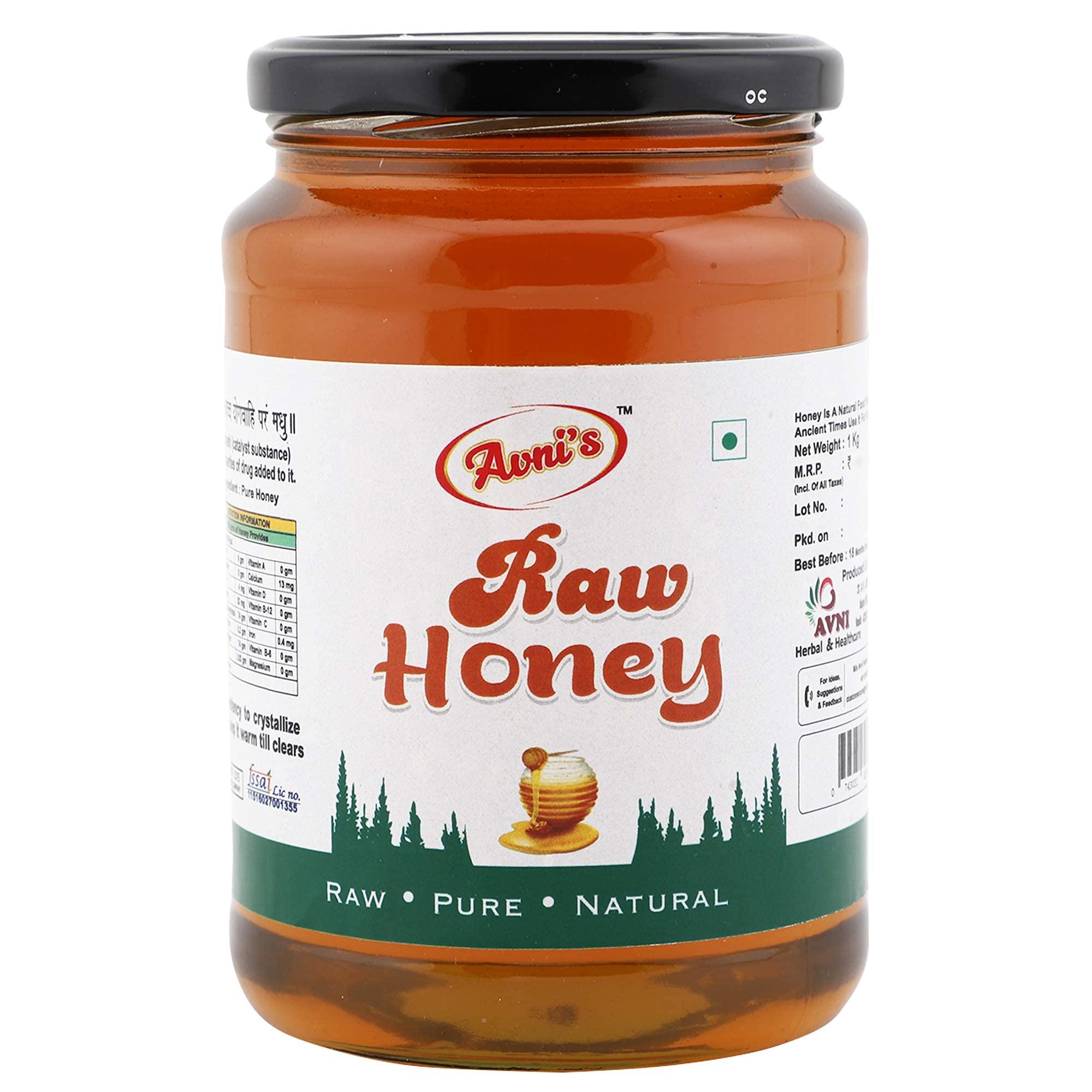 Avni Herbal and Healthcare Avni's Tasty Healthy Raw & Rosewood Honey Combo Unprocessed Unpasteurized No Preservaties | Pack of 2 (1 Kg, Each)