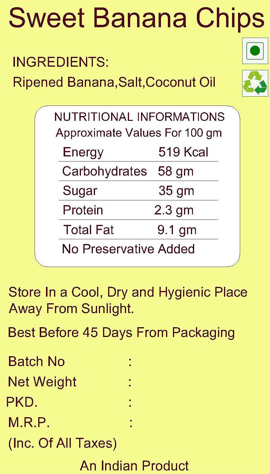 We Care Eco Products We Care Eco Products Kerala Style Ripened Banana Chips | Healthy Indian Snacks | Homemade and Ready to Eat (990gm)