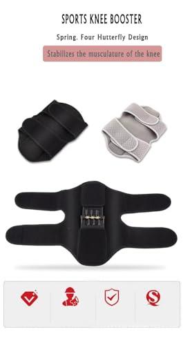 SNAPSHOPECOM SNAPSHOPECOM Spring Knee Booster Power Knee Support Recovery Brace Non-Slip Pain Relief Knee Lift Leg Heavy Weight Lift, Cross Fit, Gymming, Power Lifting (1 pair)