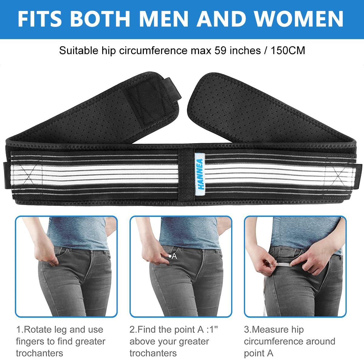 Hannea HANNEA Sacroiliac SI Joint Hip Belt - Lower Back Support Brace for Men and Women - Hip Braces for Hip Pain - Pelvic Support Belt - Trochanter Belt (Regular)( L140*9)