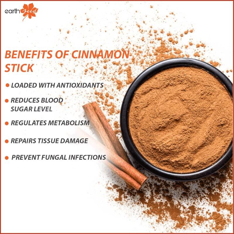 Earth Seed Earth Seed Cinnamon Bark Dalchini Whole Spice Healthy Delicious & Flavourful Khade Masale Hygienically Packed No Preservatives (15 Pcs, 25 gm)