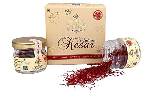 House of Saffron House of Saffron Afghani Saffron Kesar Grade A1++ Natural Untouched Negin ISO Kesar Threads (1Gram - 1 Pack of 1gram)