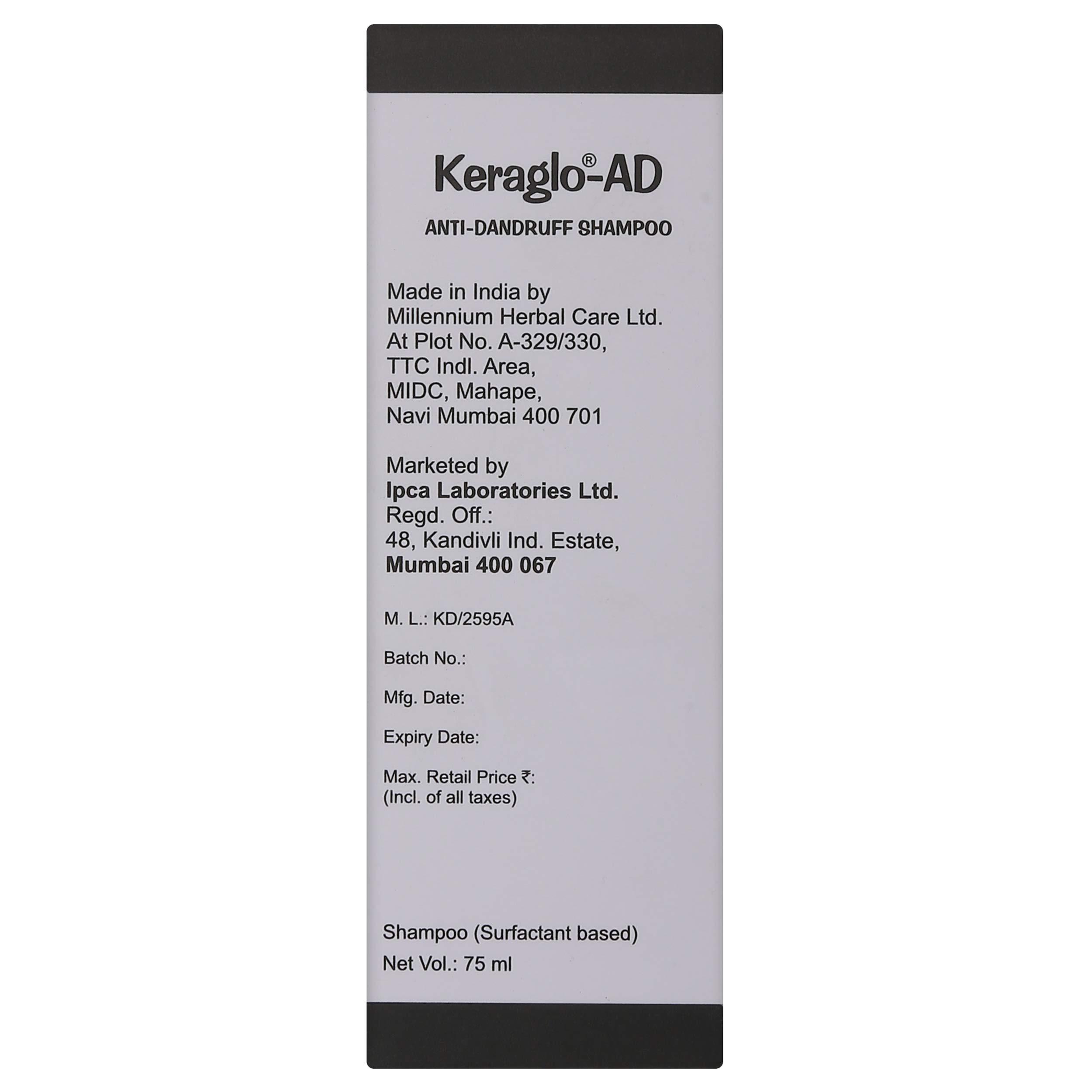 Keraglo-Ad Keraglo-AD - Bottle of 75 ml Anti-Dandruff Shampoo with 2% Ketoconazole