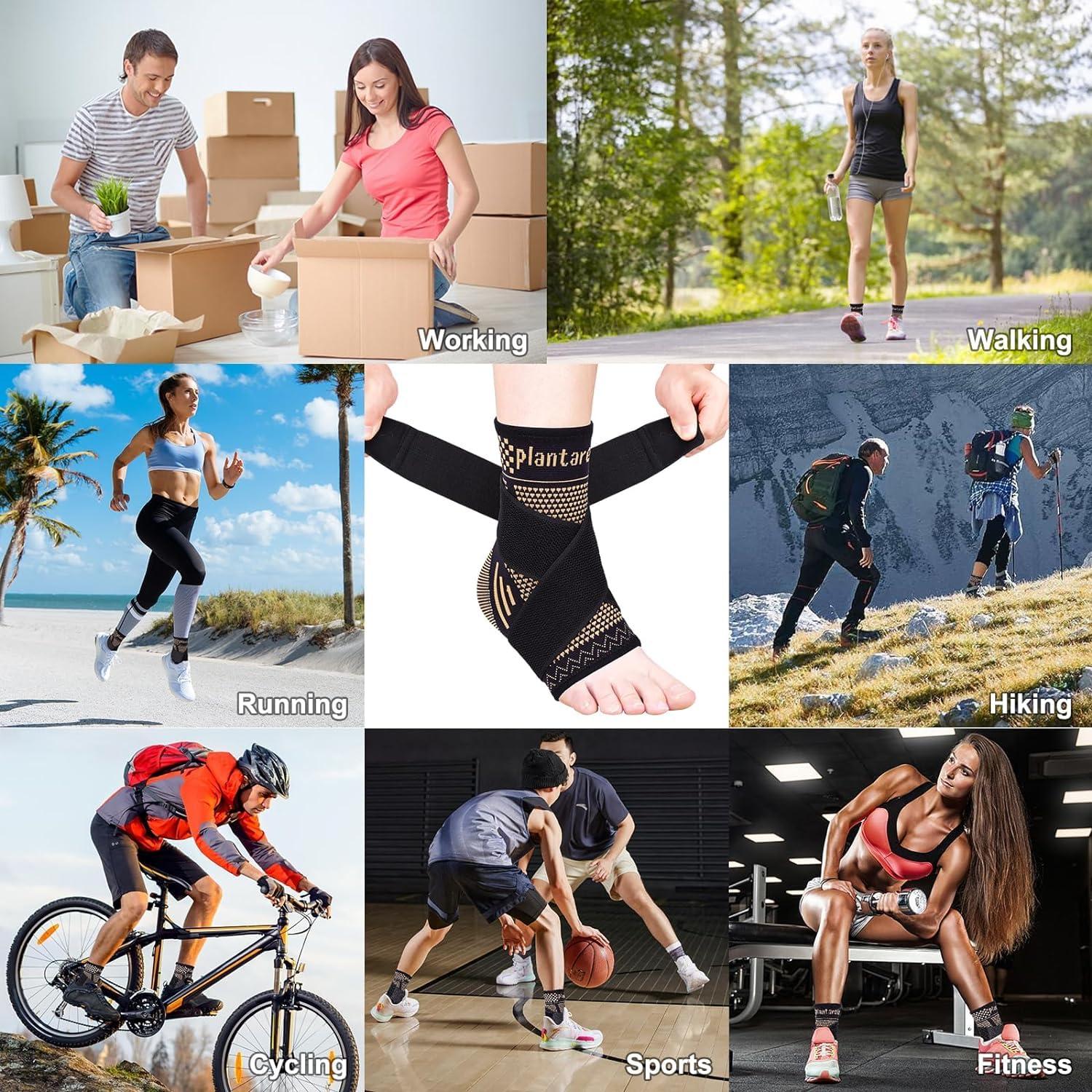 TCCO ENTERPRISE TCCO ENTERPRISE 1Pcs Copper Ankle Brace For Women Men - Adjustable Ankle Sleeve Compression Support- Ankle Compression Sleeve For Plantar Fasciitis Relief, Sprained Ankle, Ankle Support