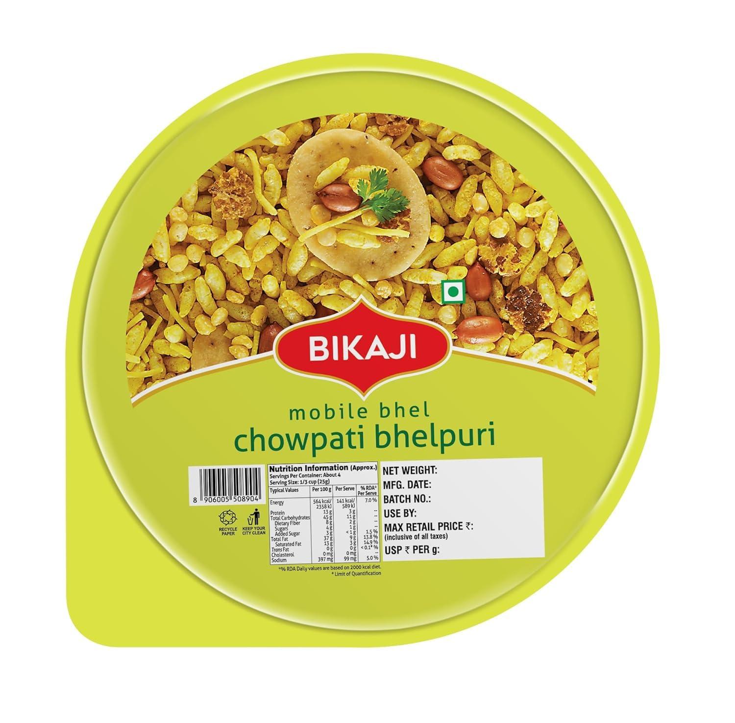 Generic BIKAJI Special Chowpati Bhelpuri (Mobile Pack) 140g (Pack Of 3)