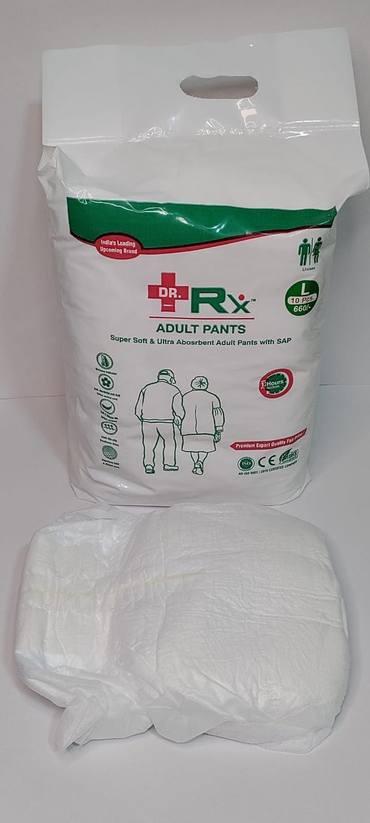 PLUS DR RX PLUS DR RX Unisex Adult Diapers Pant Style With Adl & Japanese Sap Technology -10Pcs Pack-Xl Size