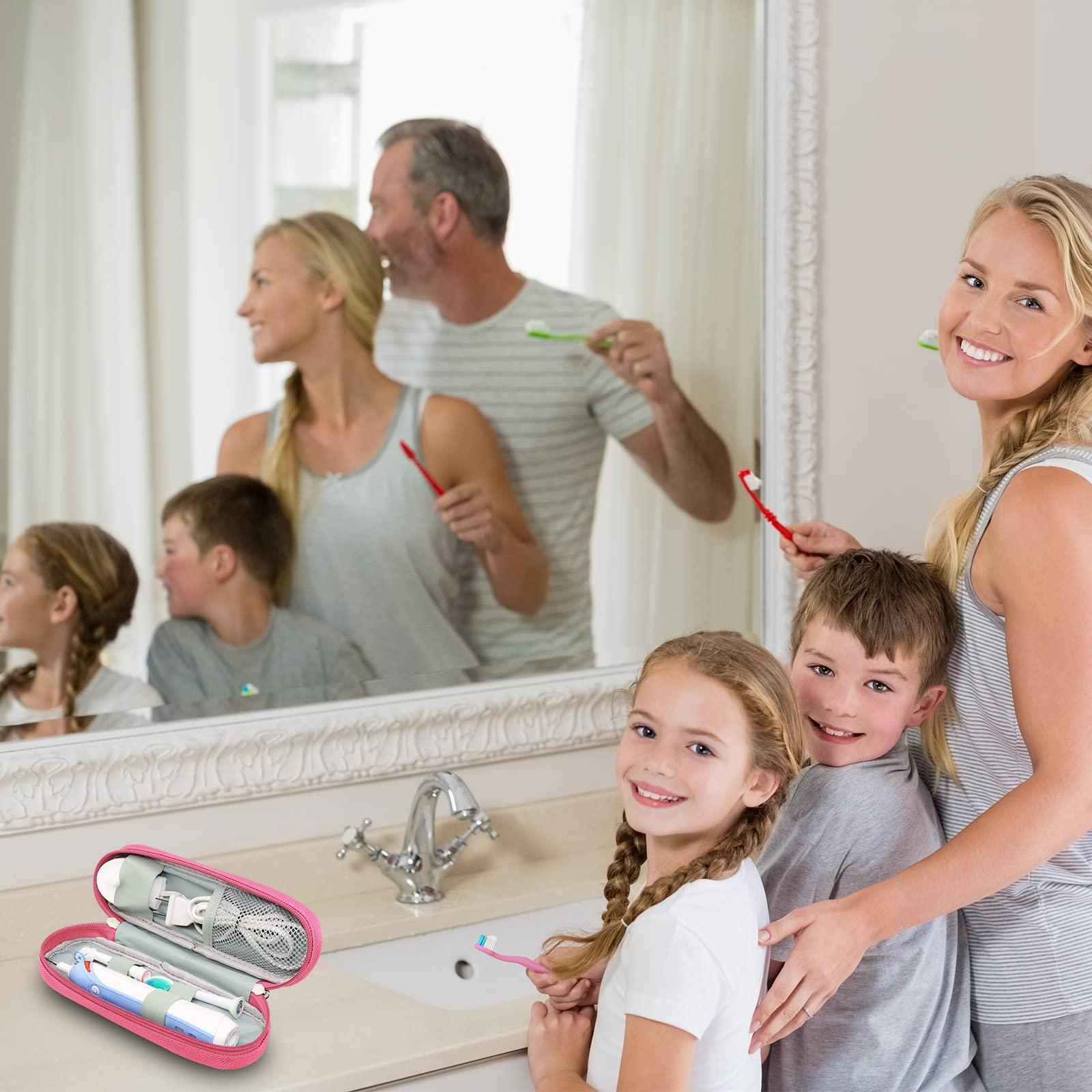 Mijibisu Toothbrush Travel Case for Oral-B Pro 500/600/650/1000/1500/2000/3000/3500/5500/Pro-Health ,Genius X Limited/6000/7000/7500/8000/9600,Smart 1500/3000/5000,Vitality Dual Clean.(Case Only) (Pink)