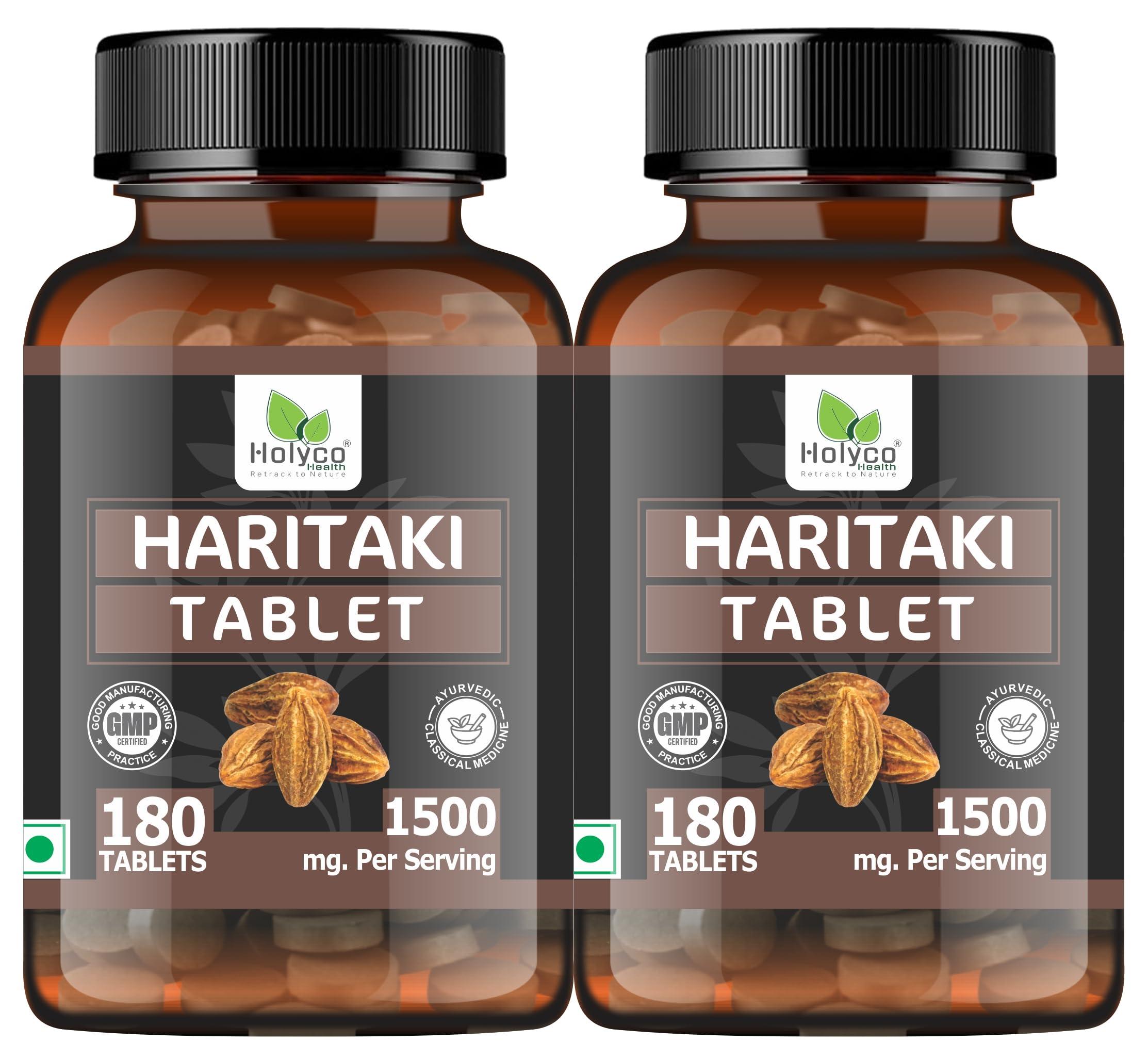 HOLYCO HEALTH - RETRACK TO NATURE Haritaki Tablet -180 Tablets (Pack of 2) | Known as Harde, Harad, Kadukkai, Himaj tablets | Natural, No Additives and Preservatives