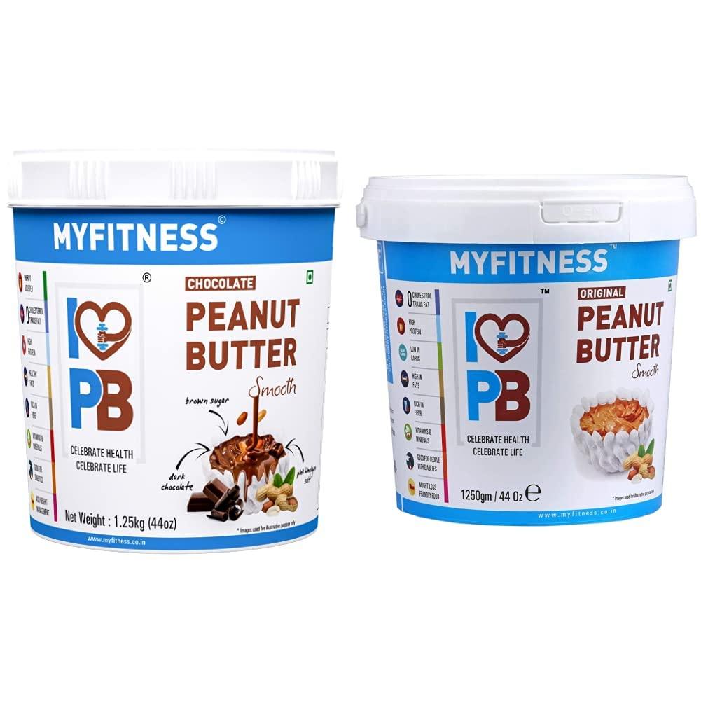 I LOVE PB I LOVE PB MYFITNESS Chocolate Peanut Butter 1250g + MYFITNESS Peanut Butter Smooth 1250g