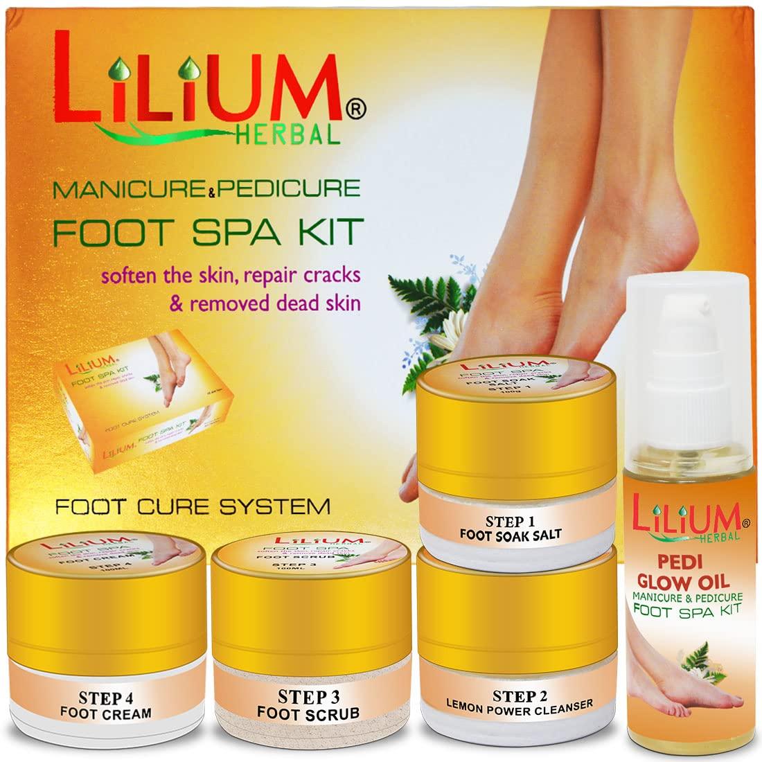 Lilium Lilium Manicure & Pedicure Foot Spa Kit for Soften The Skin, Repair Cracks & Removed Dead Skin, 450g