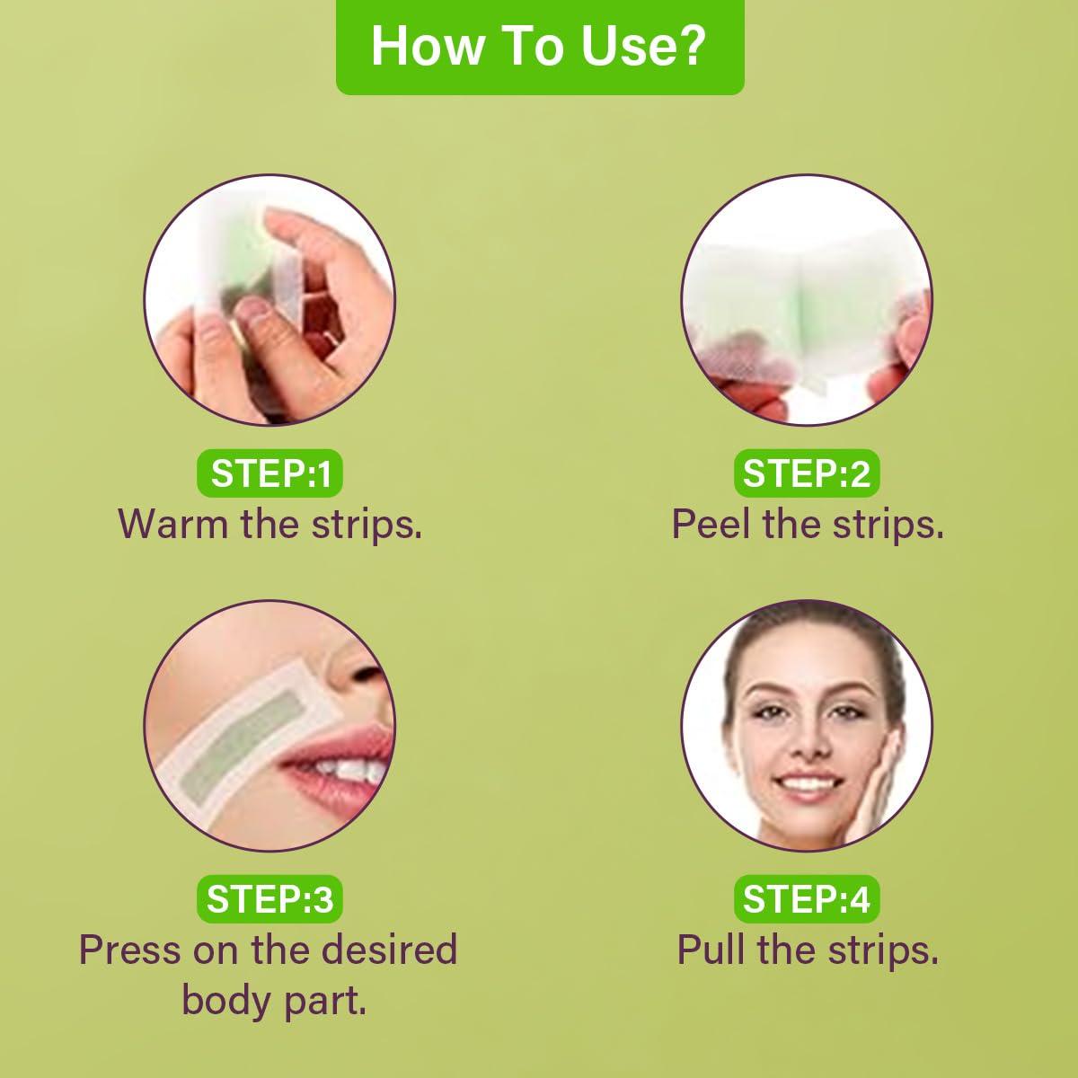 Hilary Rhoda Hilary Rhoda One Go Facial Wax Strips | Ready-To-Use Facial Wax Strips | Face, Cheek, Upper Lip & Chin Facial Wax | Painless Hair Removal | With 2 Finish Wipes | 20 Strips (Avocado Oil)