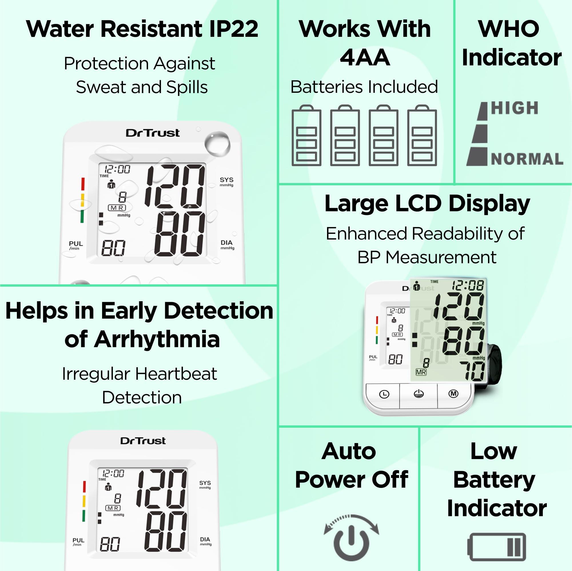 Dr Trust Dr Trust (USA) Fully Automatic Icheck Digital Blood Pressure BP Monitor Machine with Mdi Technology (White)