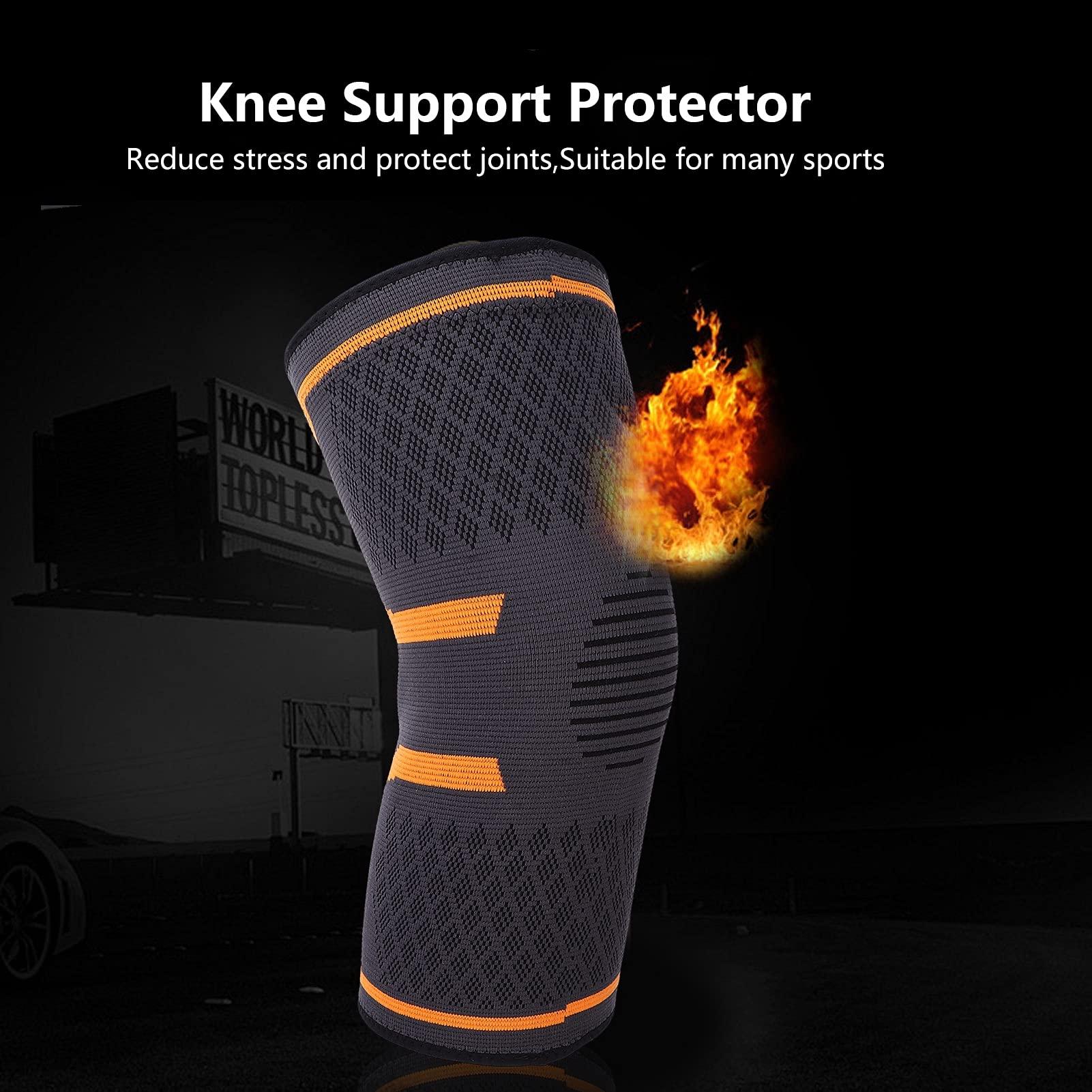 Crisist Knee Brace, Good Support Knee Support Braces Avoid Sliding for Running for Horseback Riding for Hiking for Playing Basketball(L)