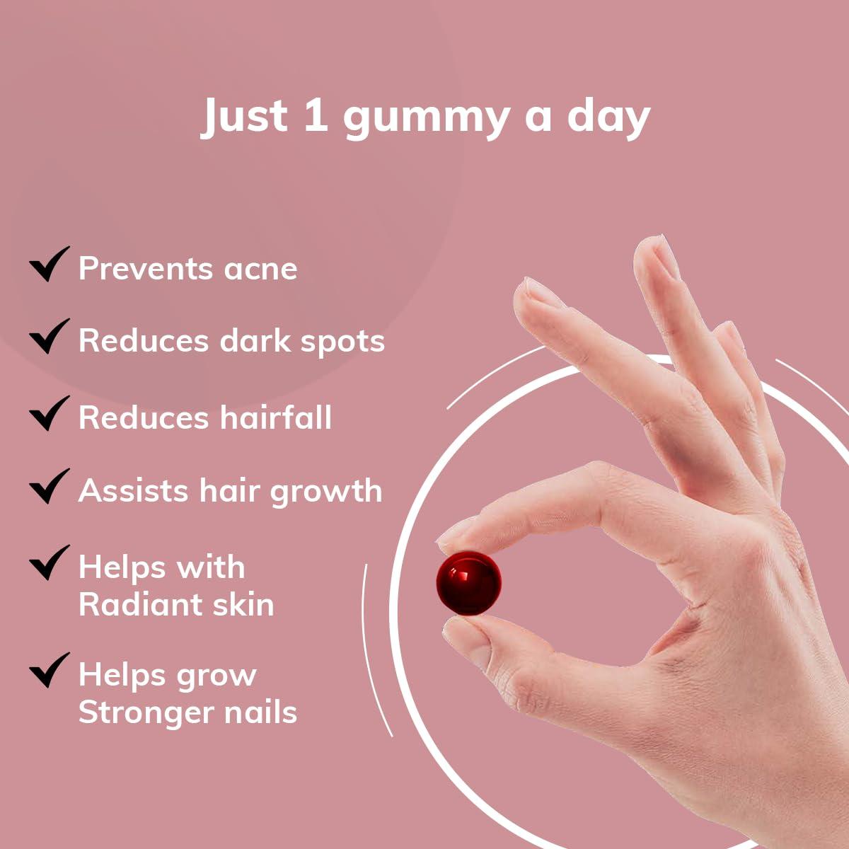 SOVA Sova Probiotic Plant Based Biotin Gummies | Acne Prevention & Glowing Skin | Prebiotics + 5 Billion CFUs Probiotics |10000 mcg Plant-Based Biotin, Hyaluronic Acid, Vitamin C, Amla | 30 Vegan Sugarless Gummies | Inner Beauty