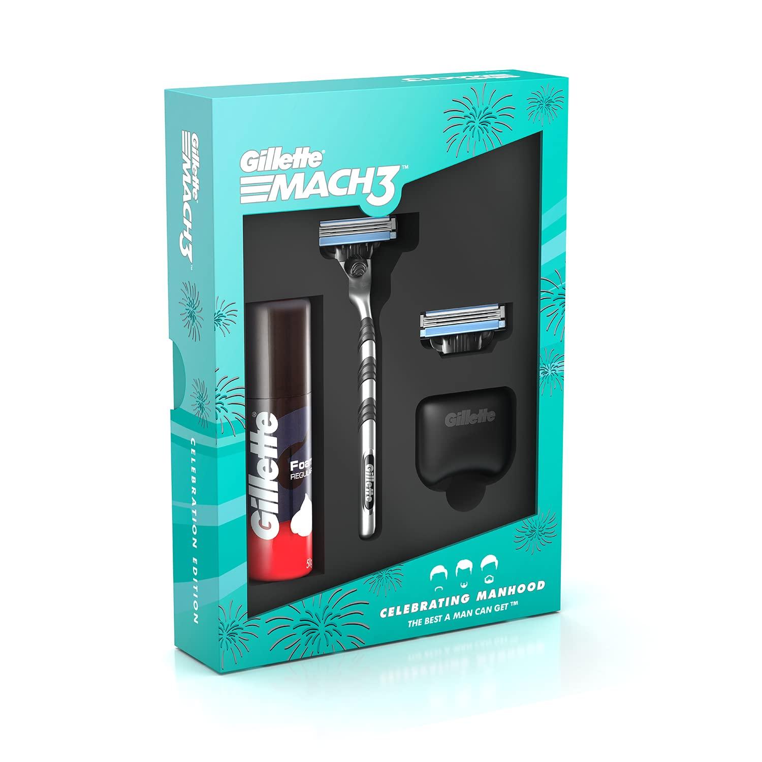 Gillette Gillette MACH3 Limited Edition Travel Pack & Gillette Mach3 Turbo Mens Razor with Flexball Technology