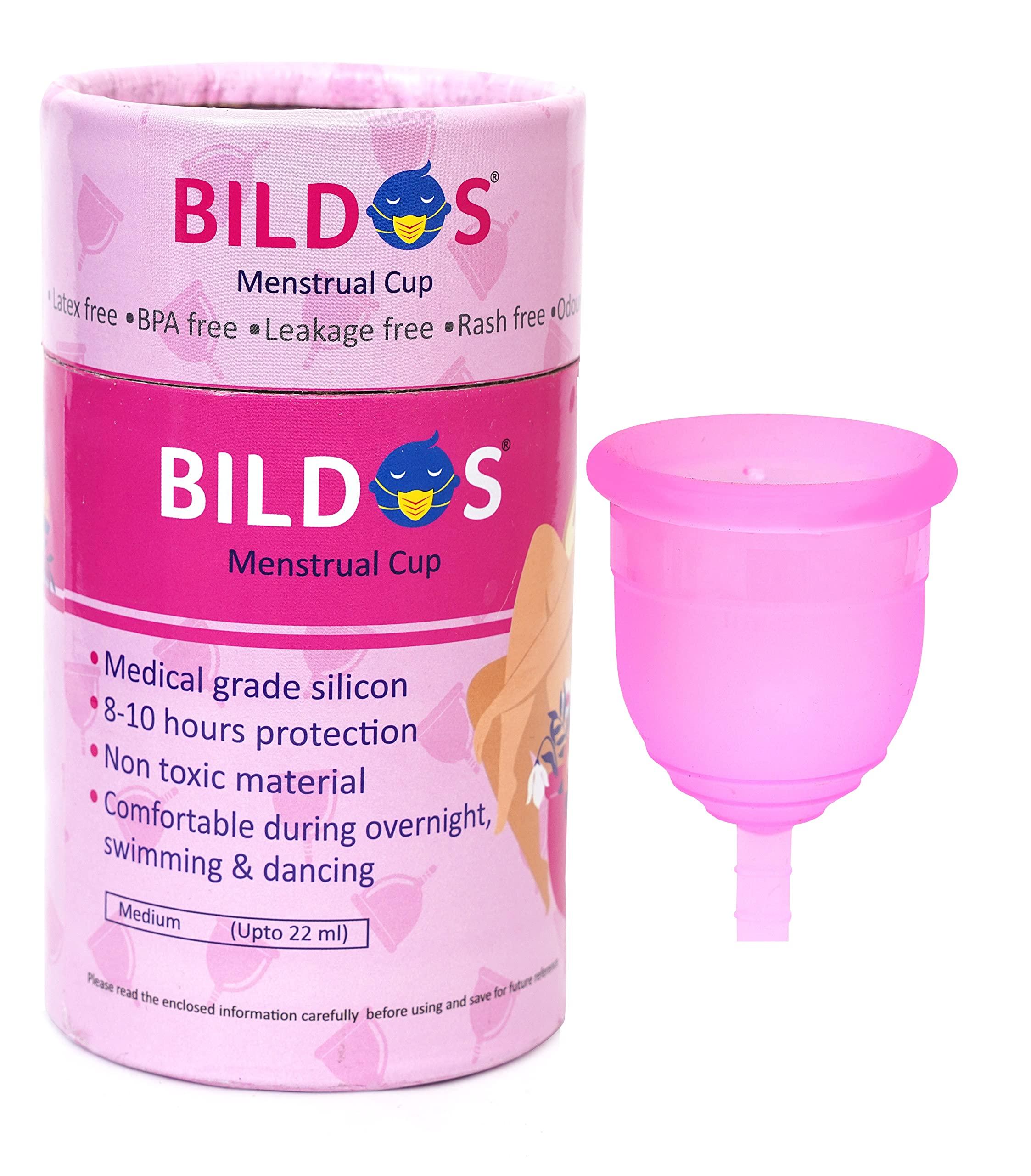 Bildos Bildos Ultra Soft Reusable Menstrual Cup For Women BPA free, Rash free and Odour Free (Medium)