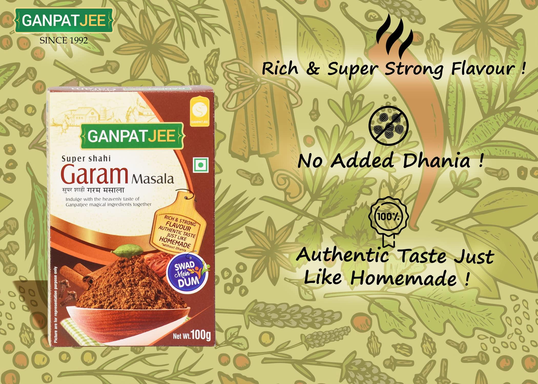 Ganpatjee Ganpatjee Garam Masala Powder, 100g | Super Strong Flavour Without Dhaniya Authentic Taste