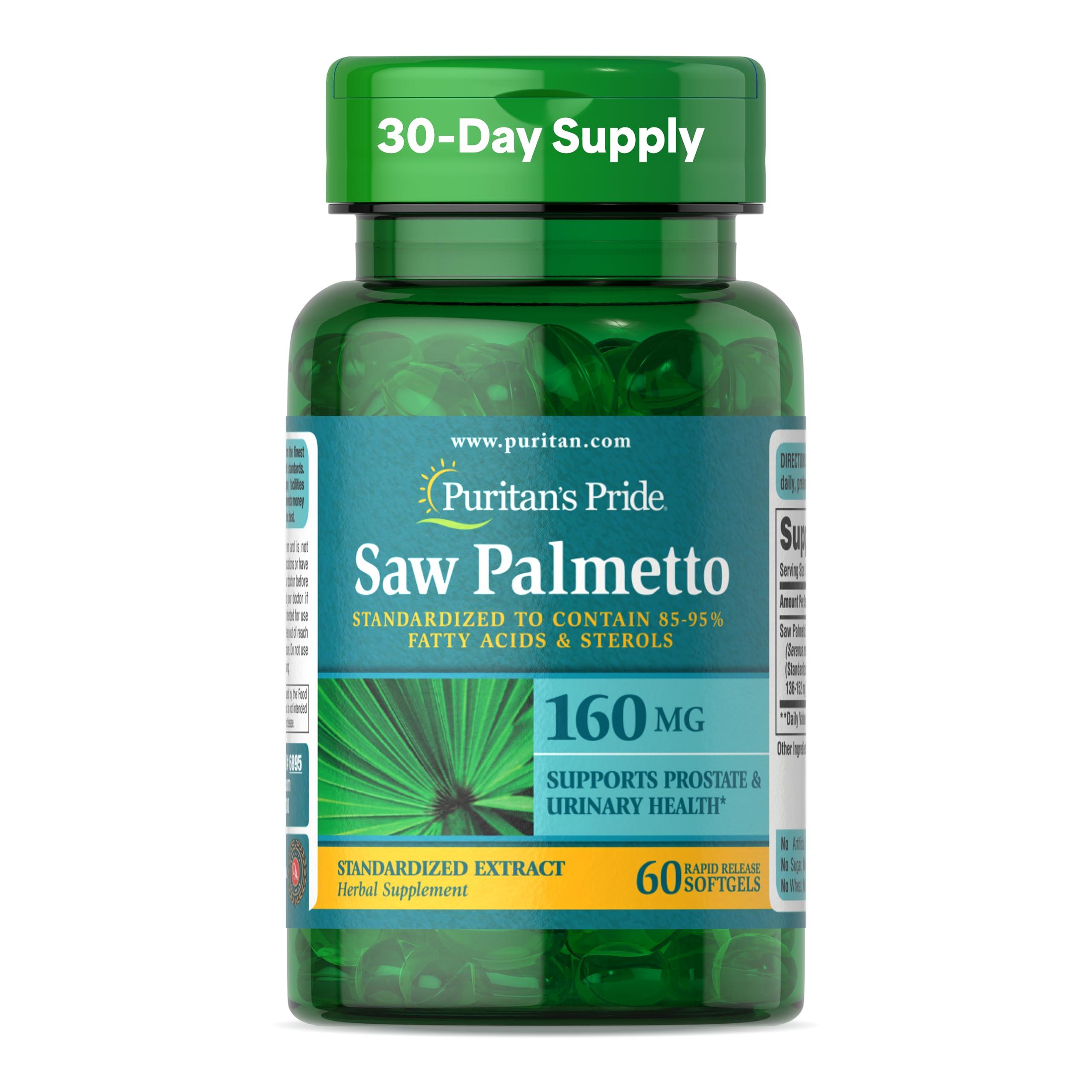Puritan\'s Pride Puritans Pride Saw Palmetto Standardized Extract 160 mg Softgels, 60 Count