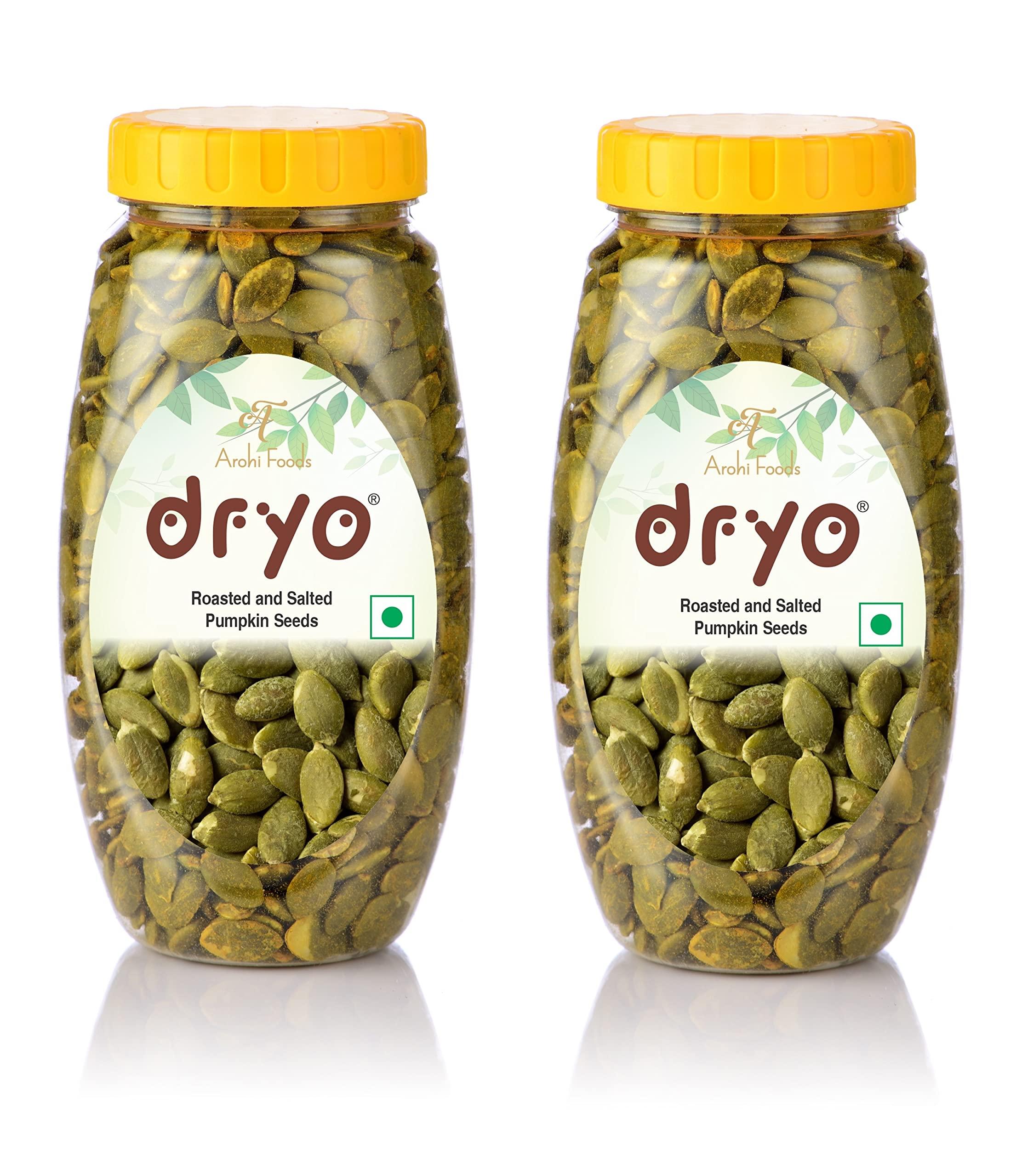 dryo Dryo Premium Salted Raw Pumpkin Seeds ,Immunity Booster Raw Pumpkin Seeds for Eating - 230gm (Pack Of 2)