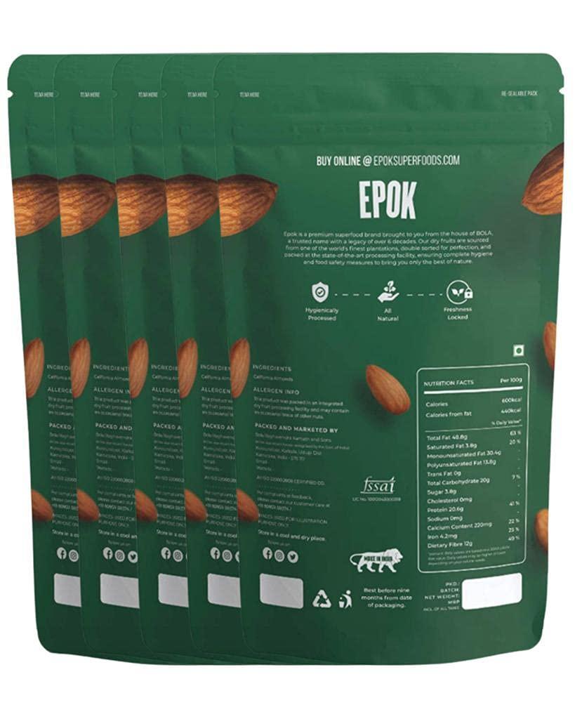 EPOK Epok California Almonds Badam, 1kg (200g X 5)