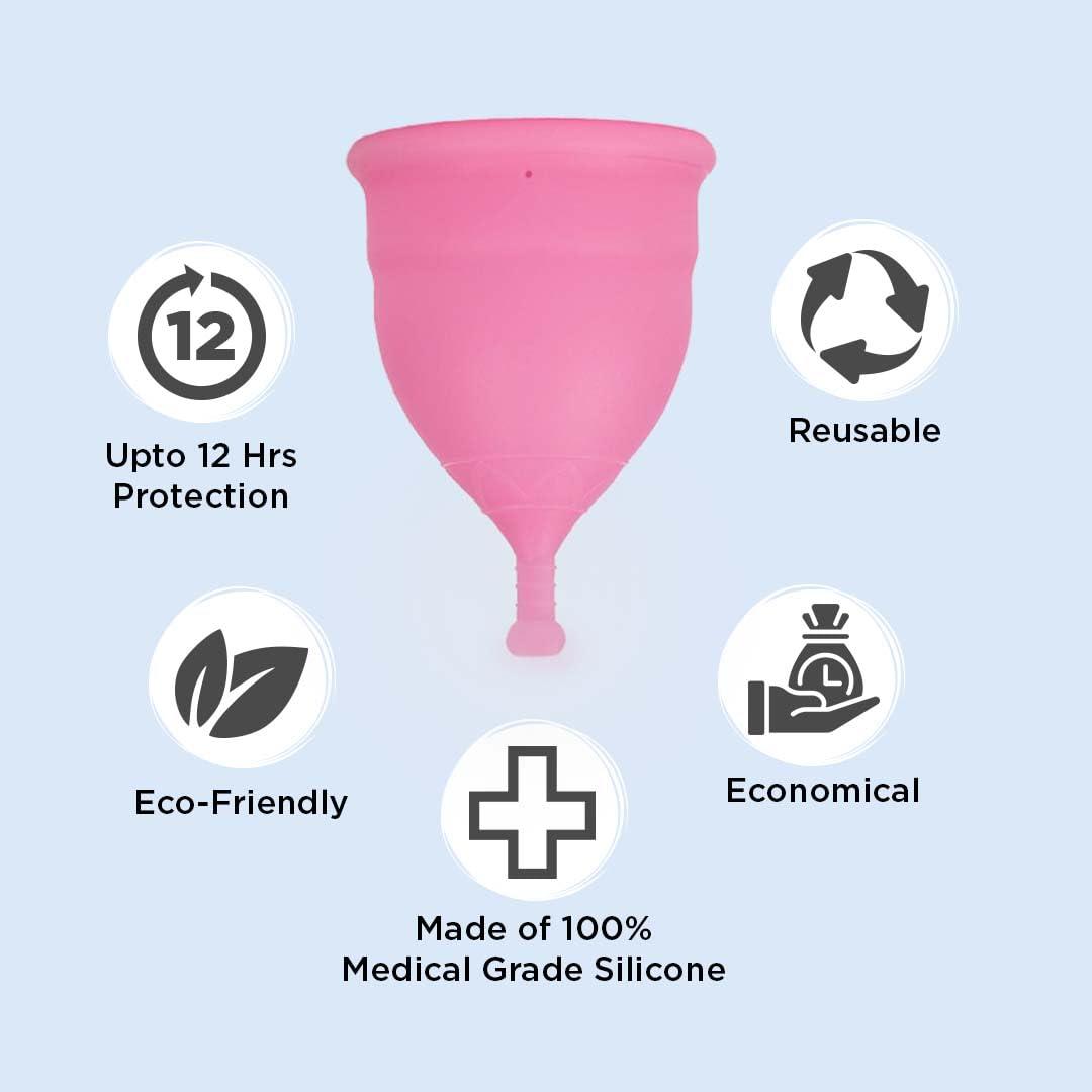 PEESAFE Pee Safe Menstrual Cup Medium + Large | Odour & Rash Free | Leakage Proof | Infection Free | Made With Medical Grade Silicone | Reusable Cups