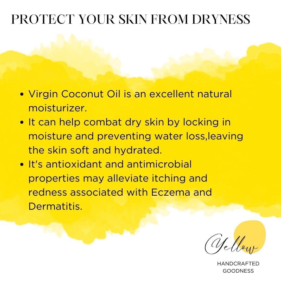 YELLOW HANDCRAFTED GOODNESS YELLOW HANDCRAFTED GOODNESS VIRGIN COCONUT OIL- HOT PROCESSED | 100ml | (Urukku Velichenna/Ventha Velichenna) | ZERO ADDITIVES | 100% NATURAL & HANDCRAFTED