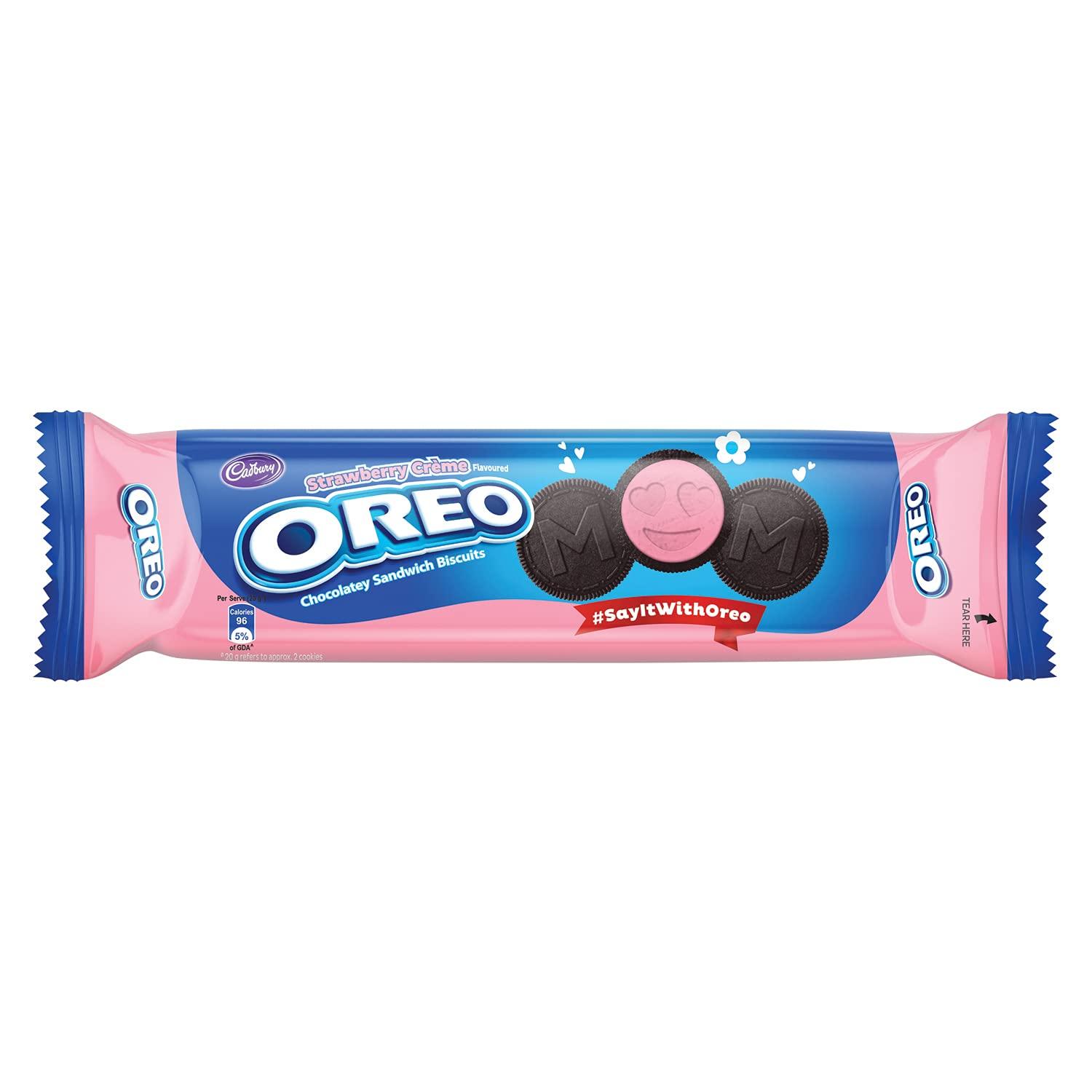 Cadbury Cadbury Oreo Strawberry Creme Biscuit, 120 g