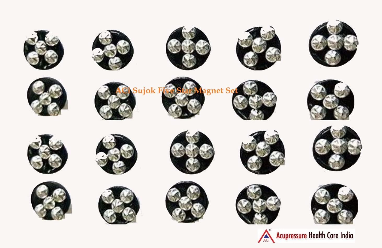 ACi ACi Acupressure Sujok Five Star Magnet Sujok Cluster Magnet Sujok Therapy Treatment Use (2 Packet) Total-20Pcs, Black