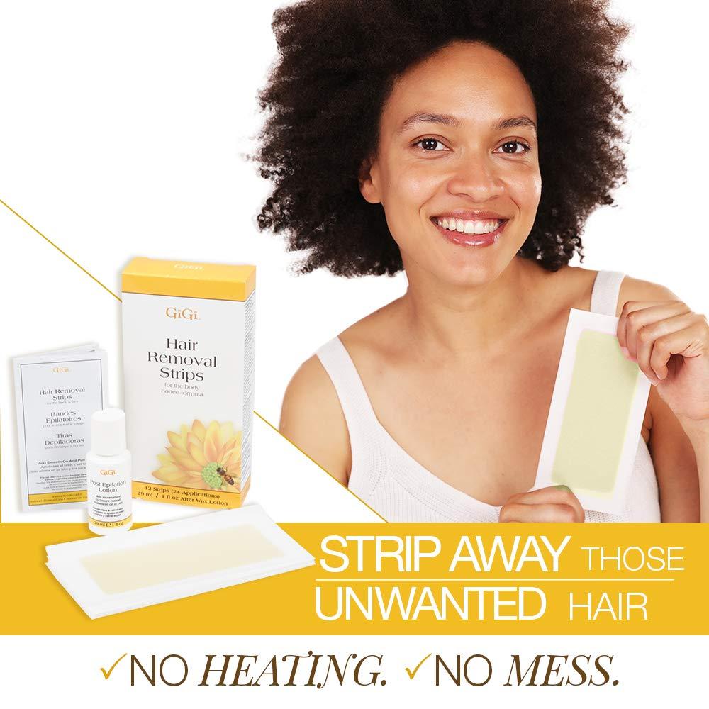 GiGi Gigi Hair Removal Strips for The Body, 24 Applications & 29 ml, 1 Fl. Oz. After wax lotion