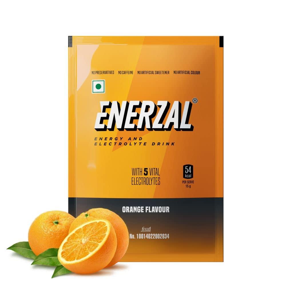 Enerzal Enerzal Energy Drink Powder Orange Flavour 100g : (Pouch Pack of 3)