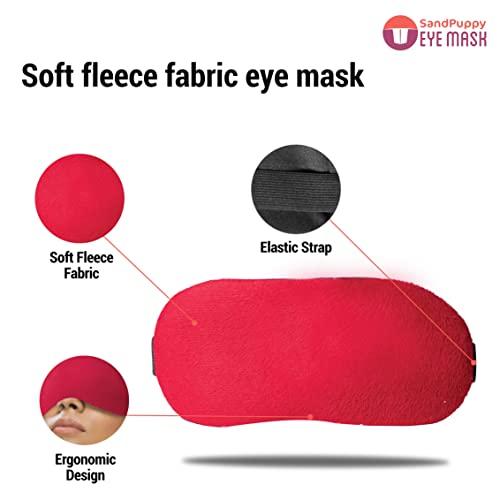 SandPuppy SandPuppy Eyemask - Eye Mask for Sleeping, Meditation, Traveling & Nap Anytime Anywhere | 100% Light Blocking Soft Fleece Fabric material (Coral Red)