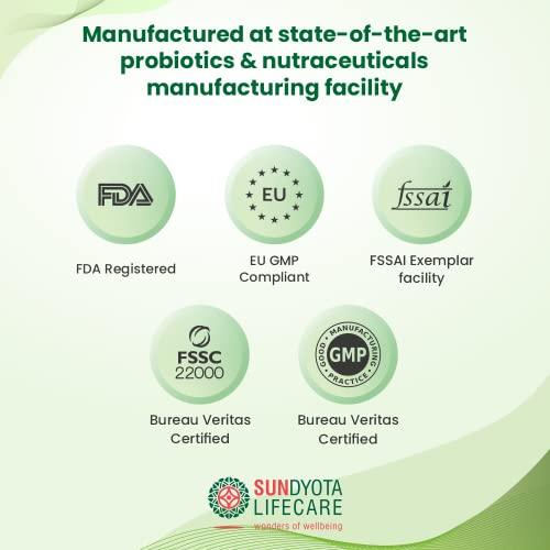 Sundyota Lifecare Sundyota's Superflora GG Probiotic Supplement | Eq. to 30 billion cells - 5X more probiotic activity | Probiotic for kids, men & women | Orodispersible vanilla flavored Sachets. (10 Sachets)