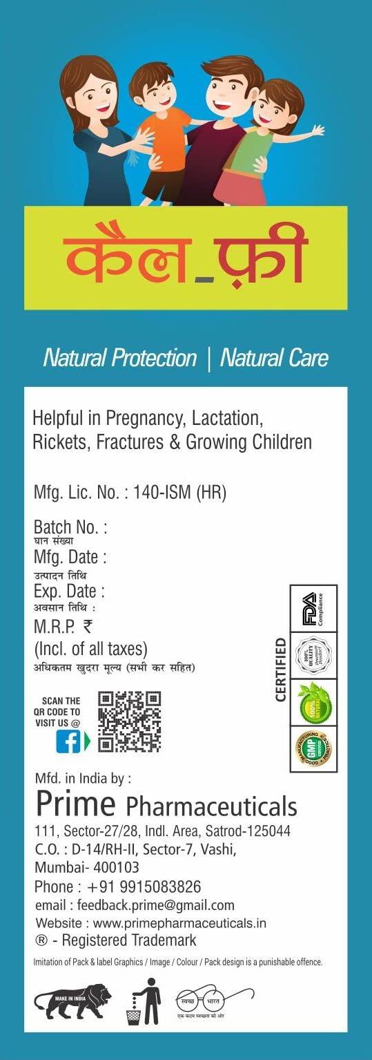 Prime Prime Cal-Fe Syrup is a natural source of Calcium, Vitamin C & Iron. Maintain bone health in Osteoporosis. Rapidly increases Mesenchymal stems which are responsible for bone forming Osteoblast. (2)