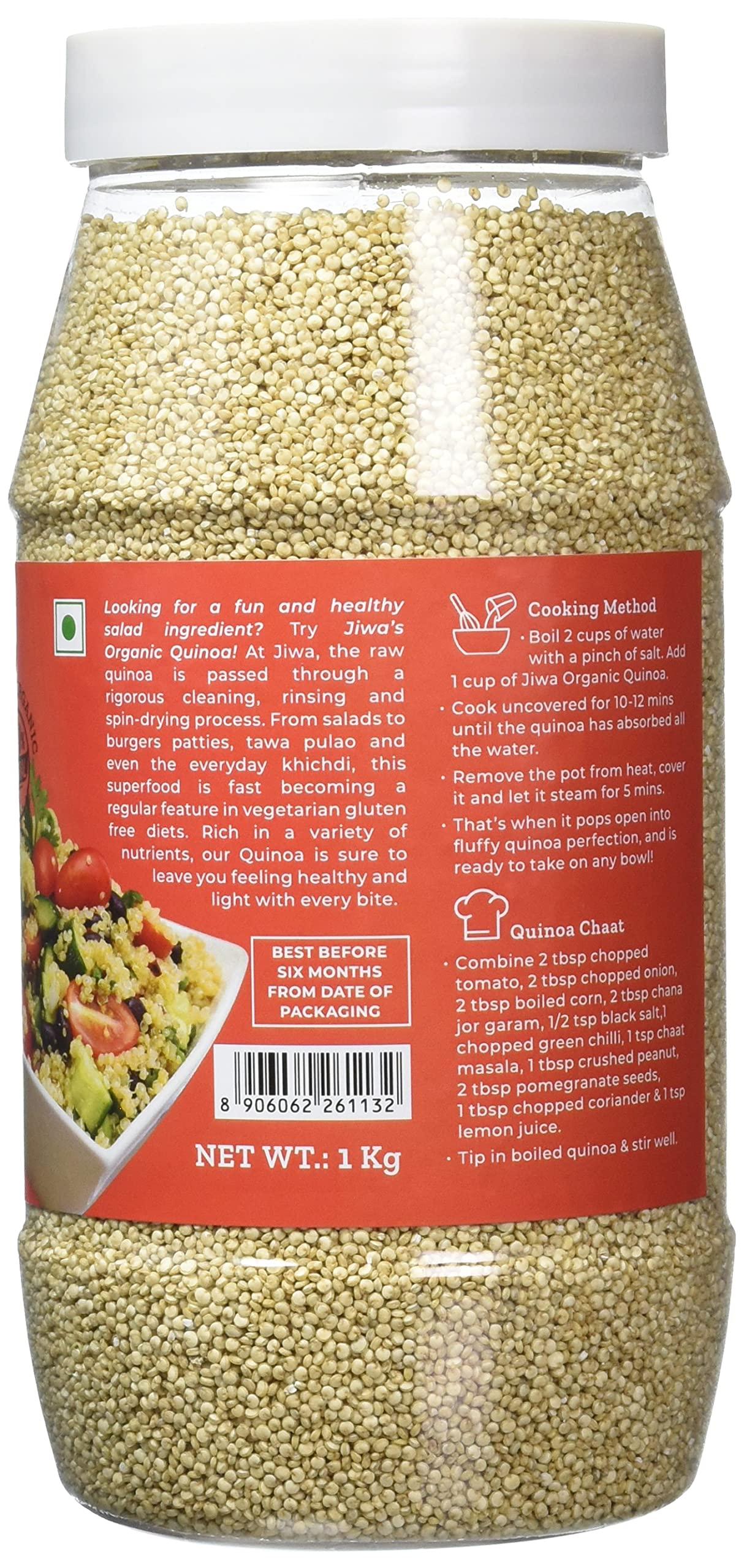 JIWA healthy by nature JIWA healthy by nature Organic Quinoa, 1 Kg, (Certified Organic & Gluten Free) & JIWA healthy by nature Organic Chia Seeds 200 g, Certified Organic