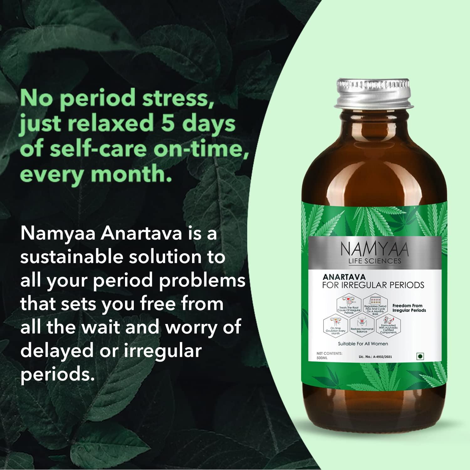 Namyaa Namyaa Ayurvedic Formulation Anartava Syrup For Irregular Periods, 500 ml