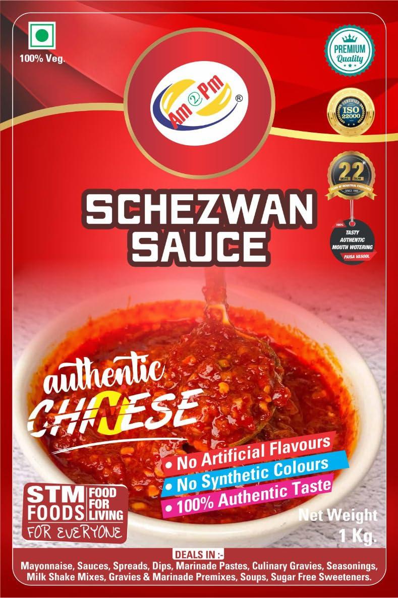 Am 2 Pm Am 2 Pm - Schezwan Sauce Chilli Paste Stir Fry Cooking Fresh Ingredients Spicy Chinese Stir-Fry Schezwan Sauce Dipping Sauce -1KG
