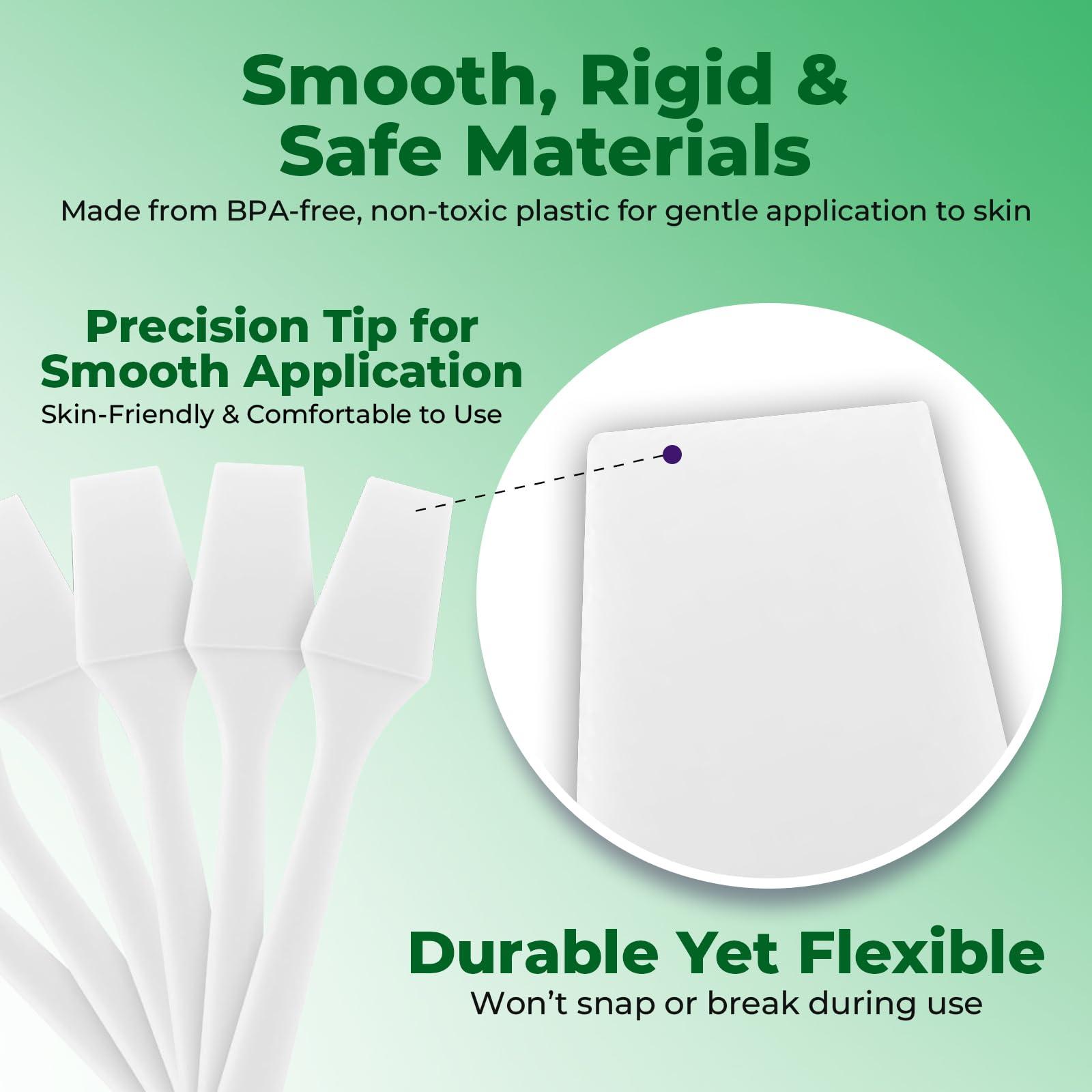 Kopperko KOPPERKO 100 Pack 2.5 Inch Cosmetic Spatulas - Small Plastic Spatula for Cosmetics, Makeup, Creams, Crafts - Multipurpose Mini Applicators for Mixing Creams, Make-Up, Paste and Scraping Jars White